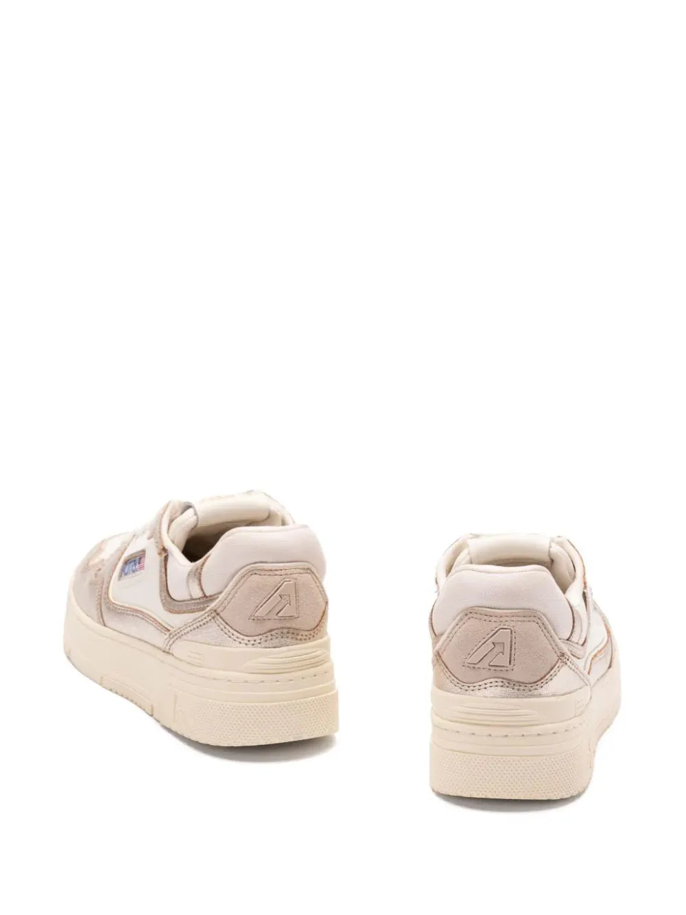 Sneakers Clc low in pelle e suede platino