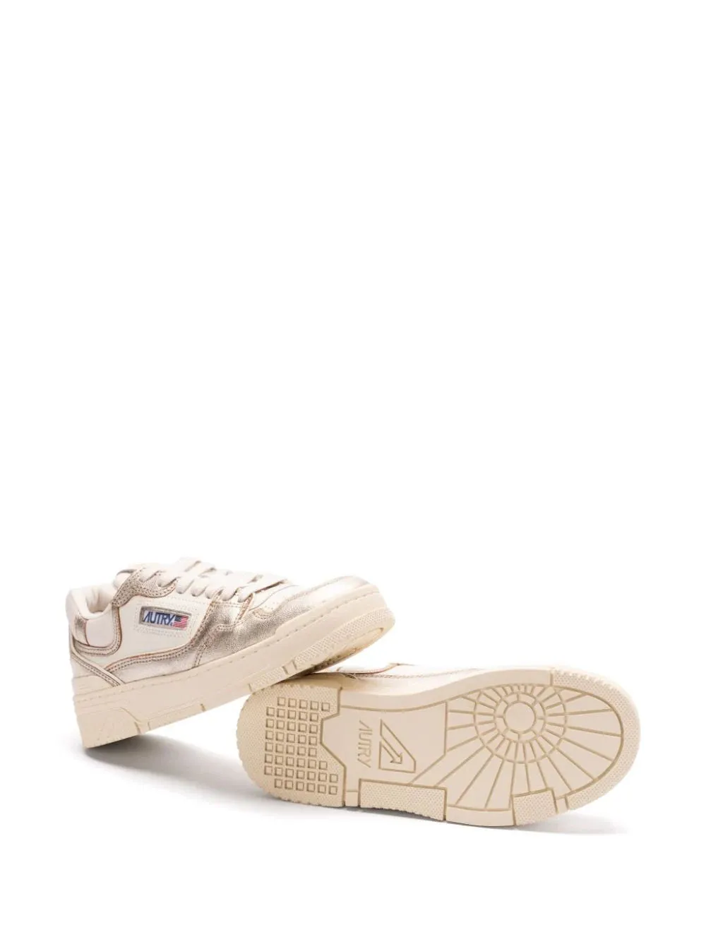 Sneakers Clc low in pelle e suede platino