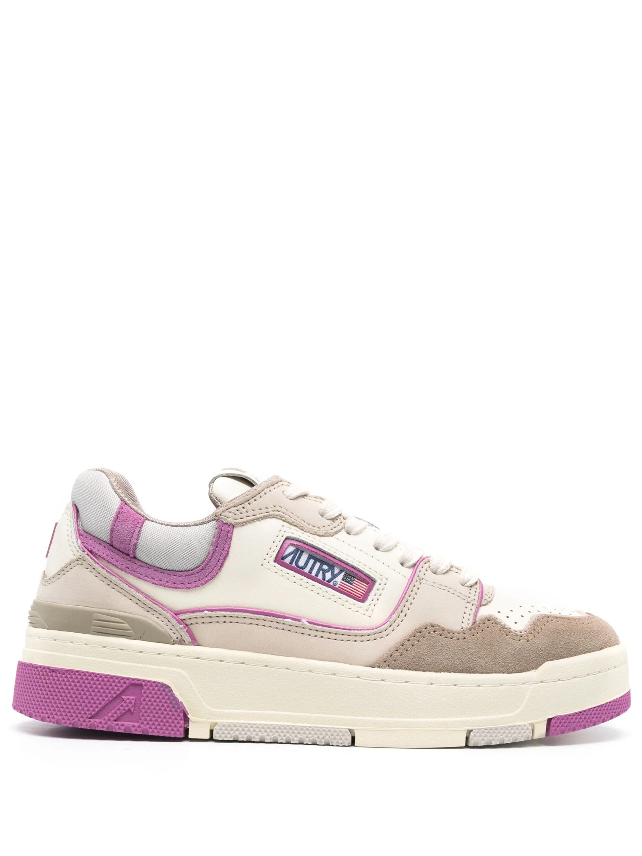 Sneakers clc low in suede e nabuk fucsia e tobacco