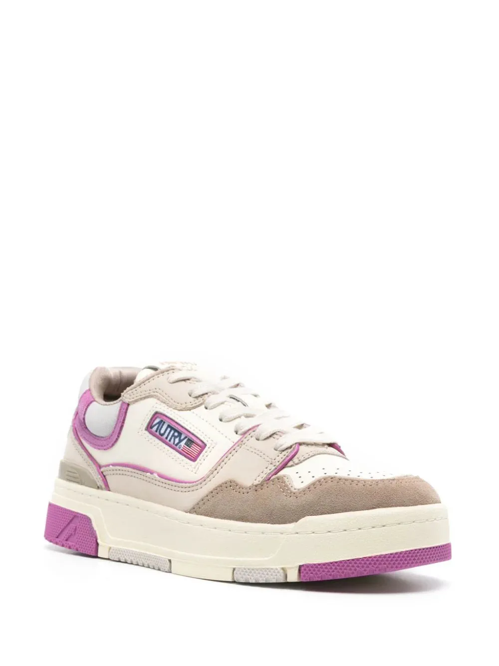 Sneakers clc low in suede e nabuk fucsia e tobacco