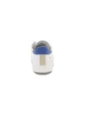 Sneakers D.A.T.E. HILL LOW CALF WHITE-BLUETTE in pelle bianco e bluette