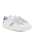 Sneakers D.A.T.E. HILL LOW CALF WHITE-BLUETTE in pelle bianco e bluette