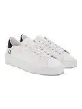 Sneakers D.A.T.E. LEVANTE CALF WHITE-BLACK in pelle bianco e nero