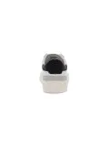 Sneakers D.A.T.E. SONICA CALF WHITE-BLACK in pelle e camoscio bianco e nero