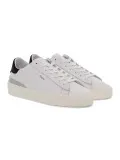 Sneakers D.A.T.E. SONICA CALF WHITE-BLACK in pelle e camoscio bianco e nero