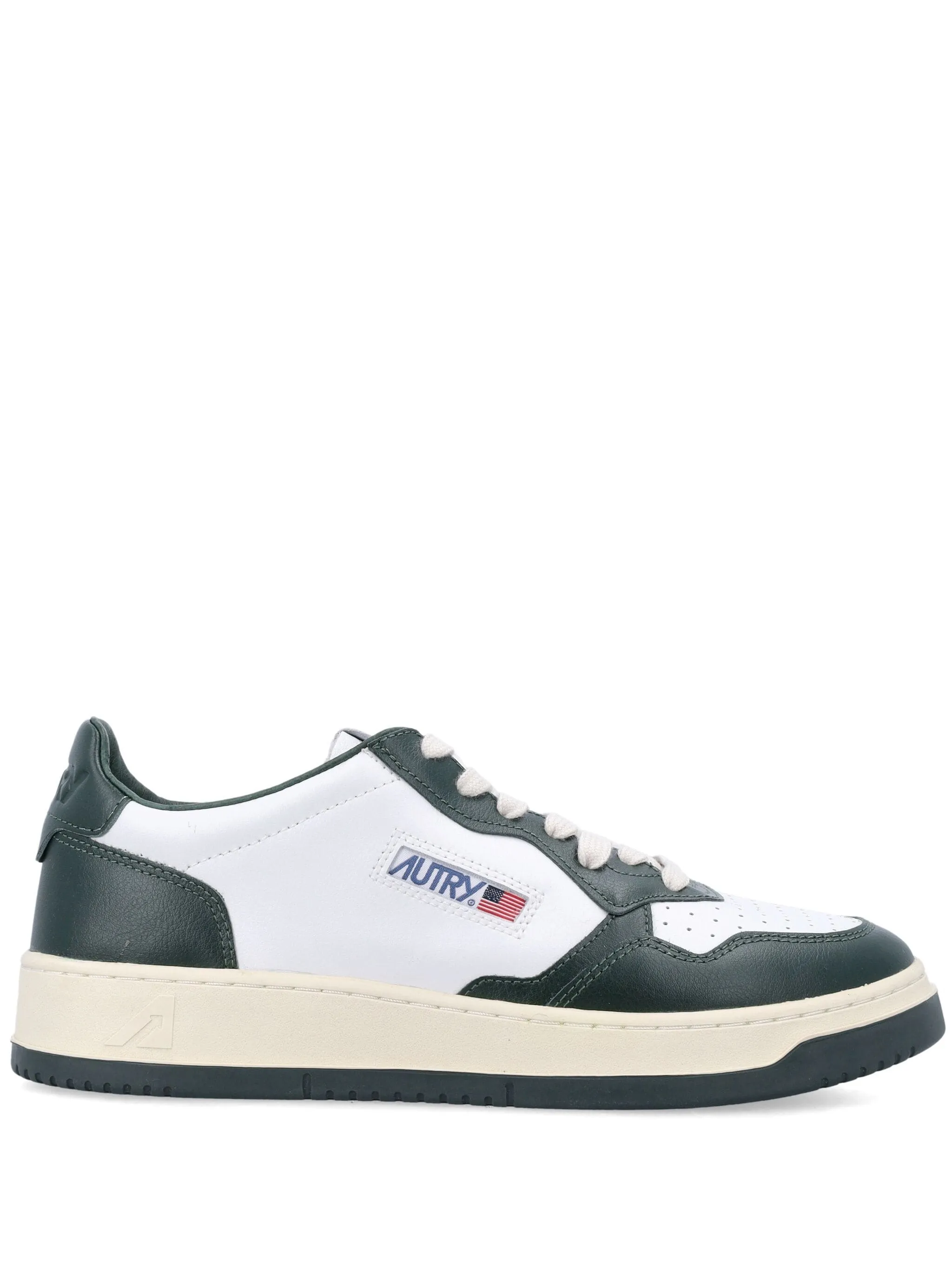 Sneakers medalist low in pelle bianca e mountain