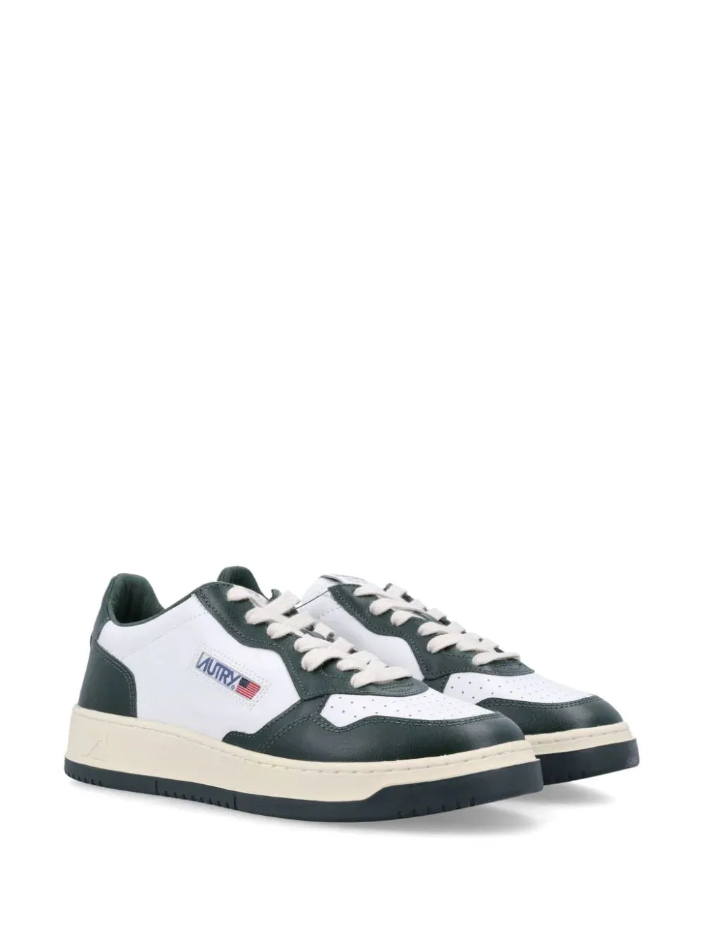 Sneakers medalist low in pelle bianca e mountain
