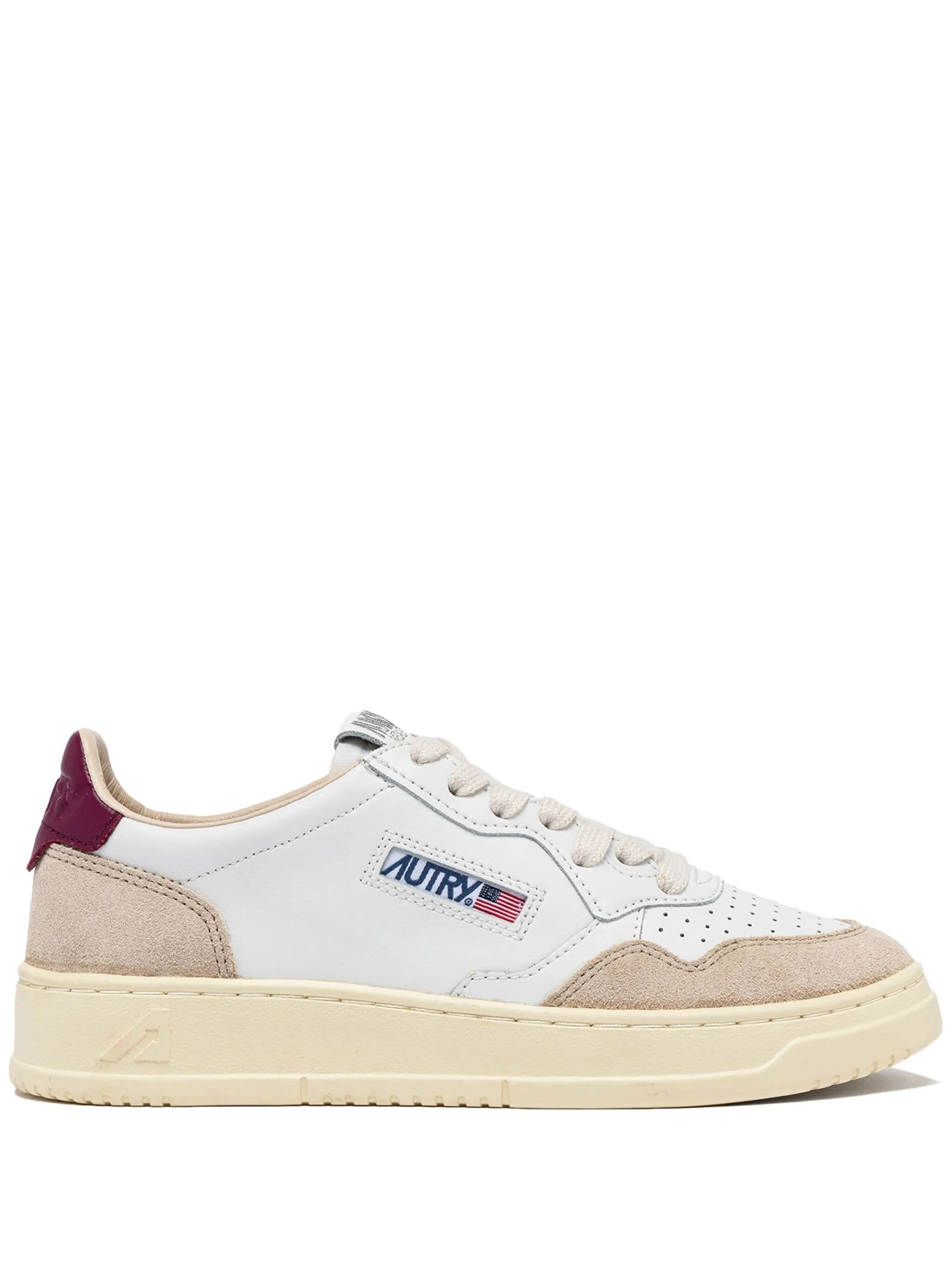 Sneakers medalist low in pelle e suede bianca e fucsia