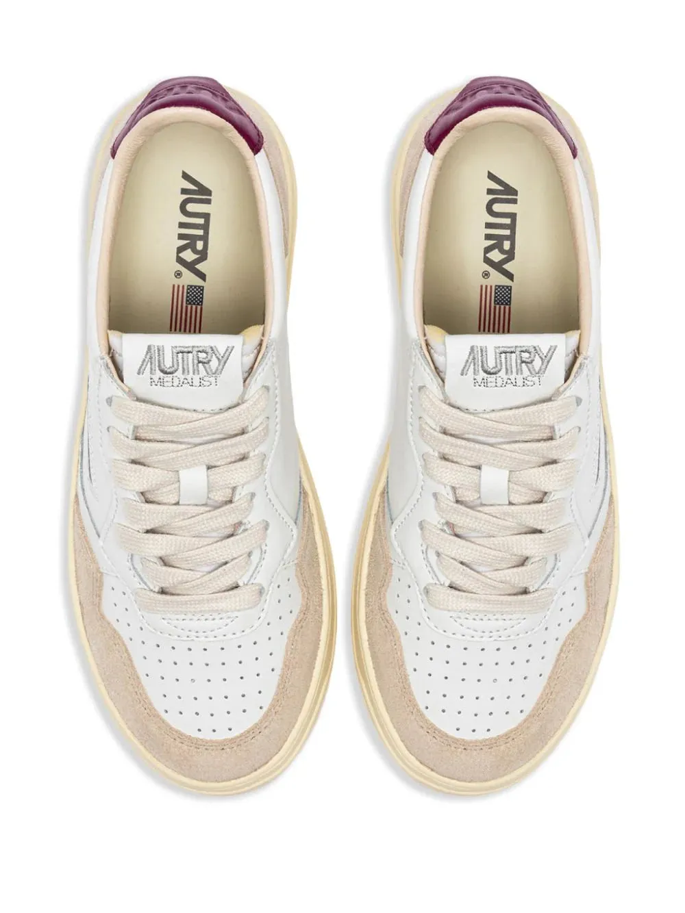 Sneakers medalist low in pelle e suede bianca e fucsia
