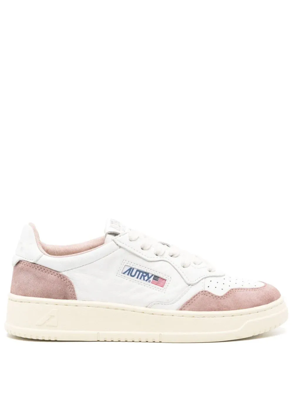 Sneakers Medalist low in suede rosa e pelle