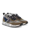 Sneakers Voile Blanche CLUB01 2D03 in camoscio e tessuto taupe e navy