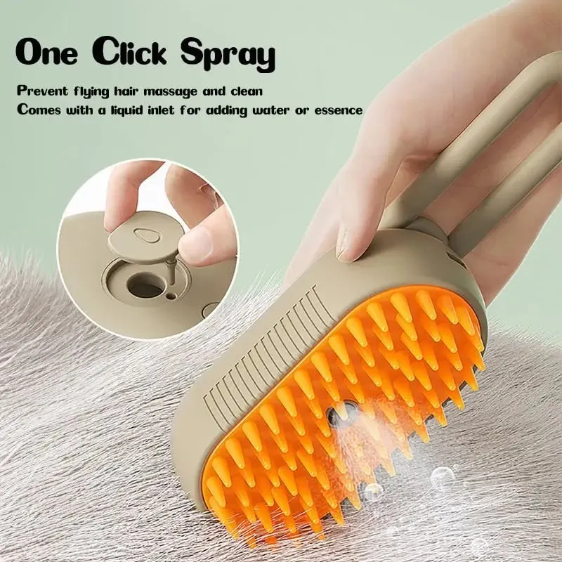 Spazzola per cani Steamy spazzola elettrica per peli di gatto 3 in1 spazzola per cani a vapore per massaggio toelettatura per an