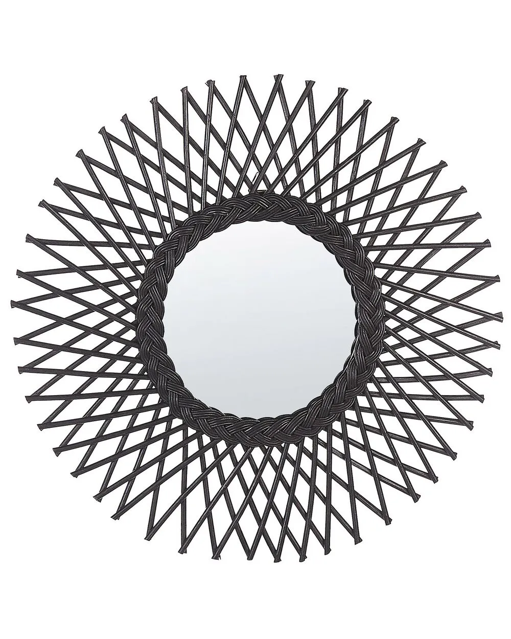 Specchio TAGOLU 60 cm 60 cm Rattan Nero