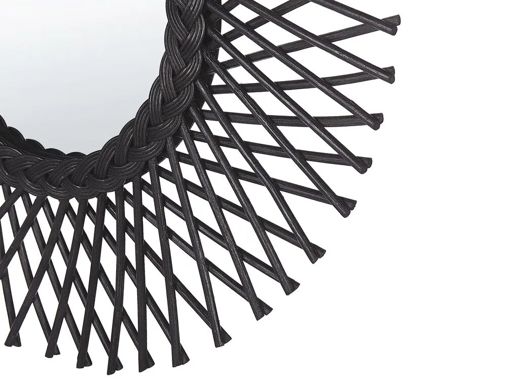 Specchio TAGOLU 60 cm 60 cm Rattan Nero