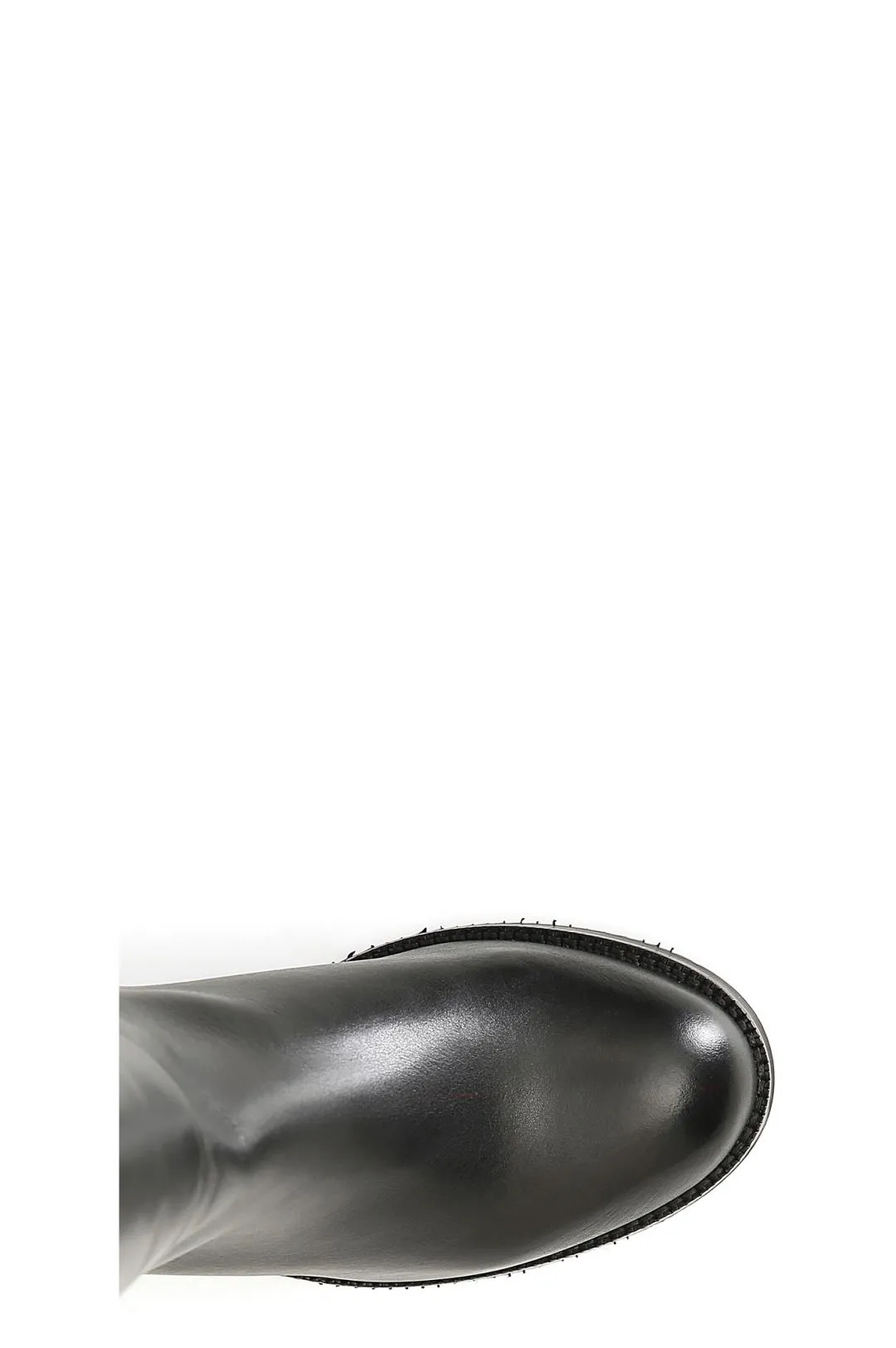 stivale in pelle con fibbia e borchie nero