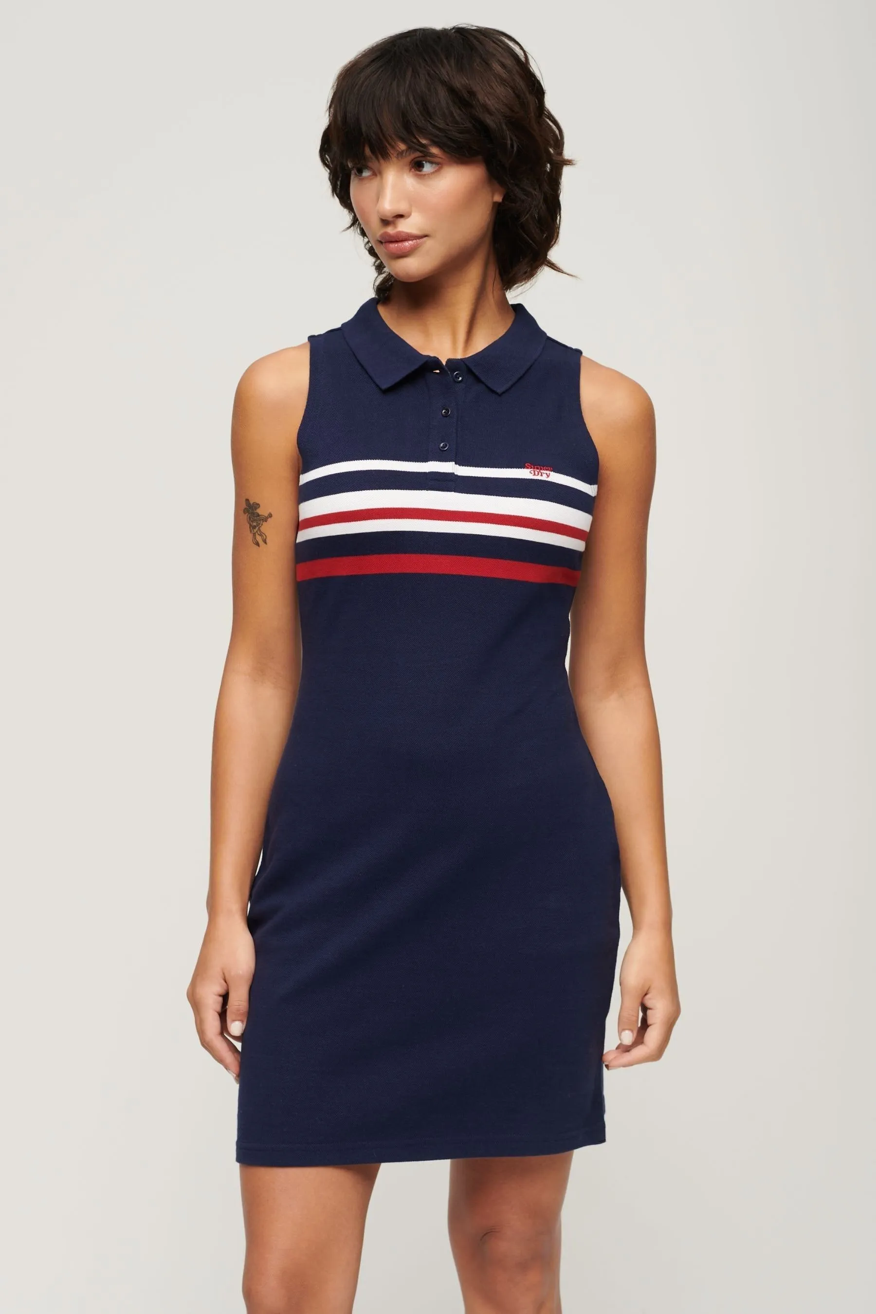 Superdry - Abito corto stile polo in jersey