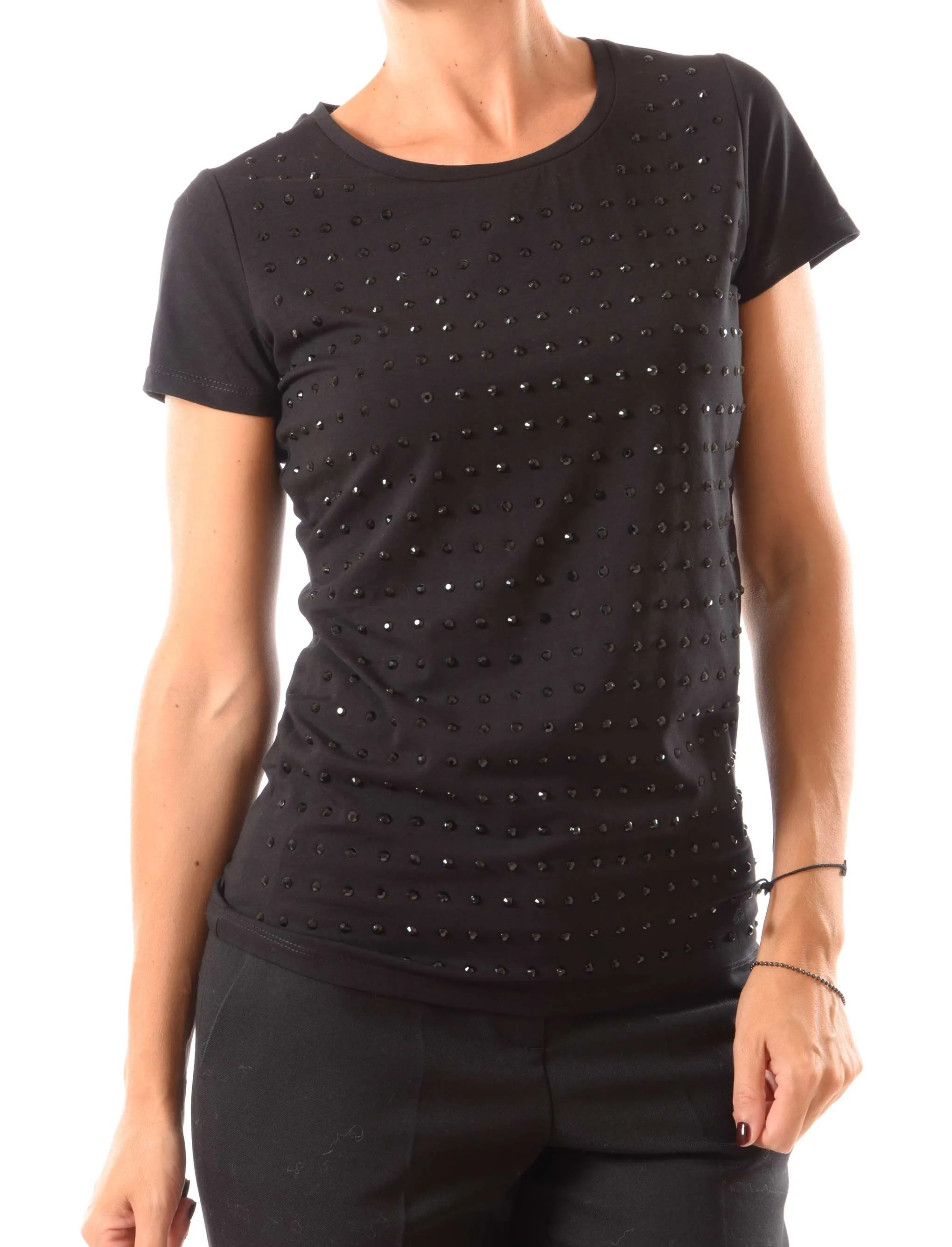 T-shirt con micro borchie
