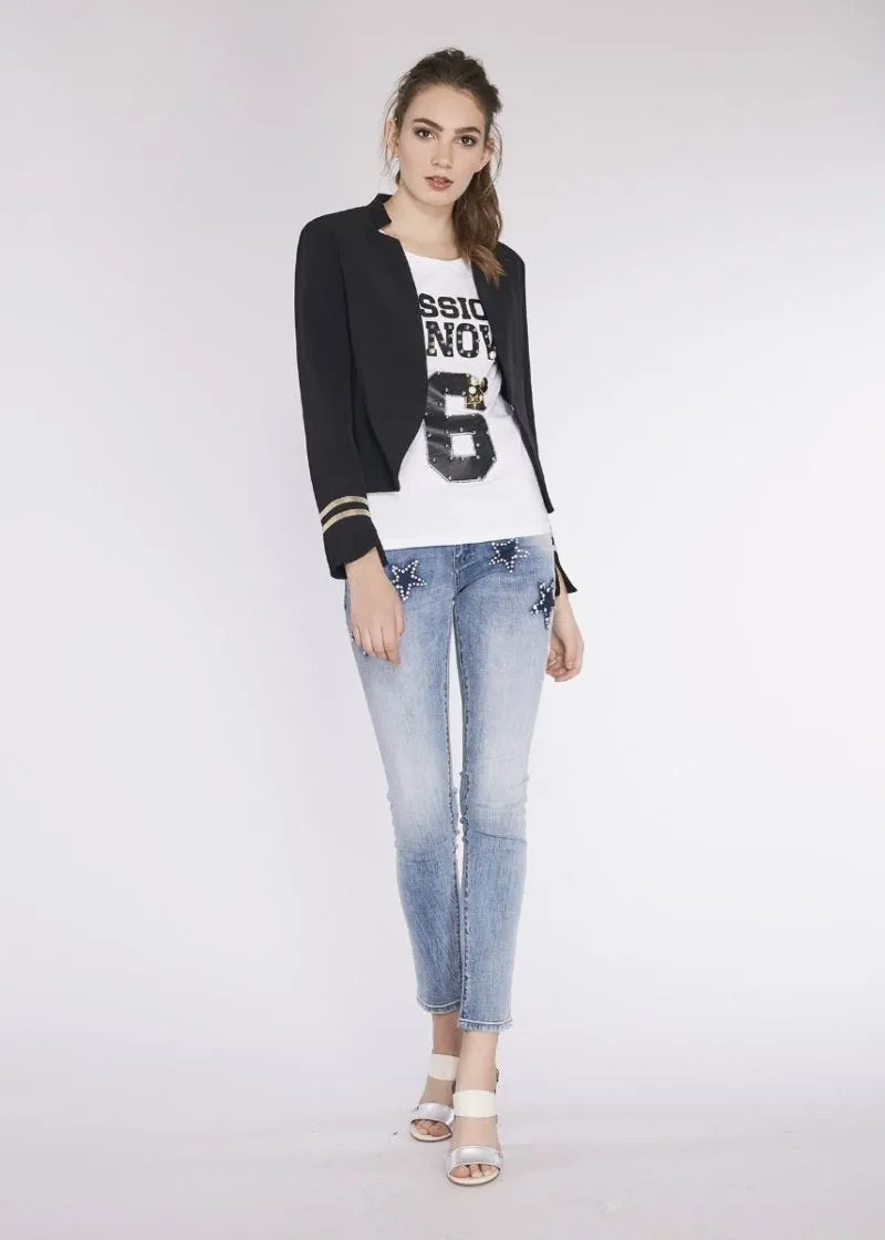T-shirt in cotone con borchie