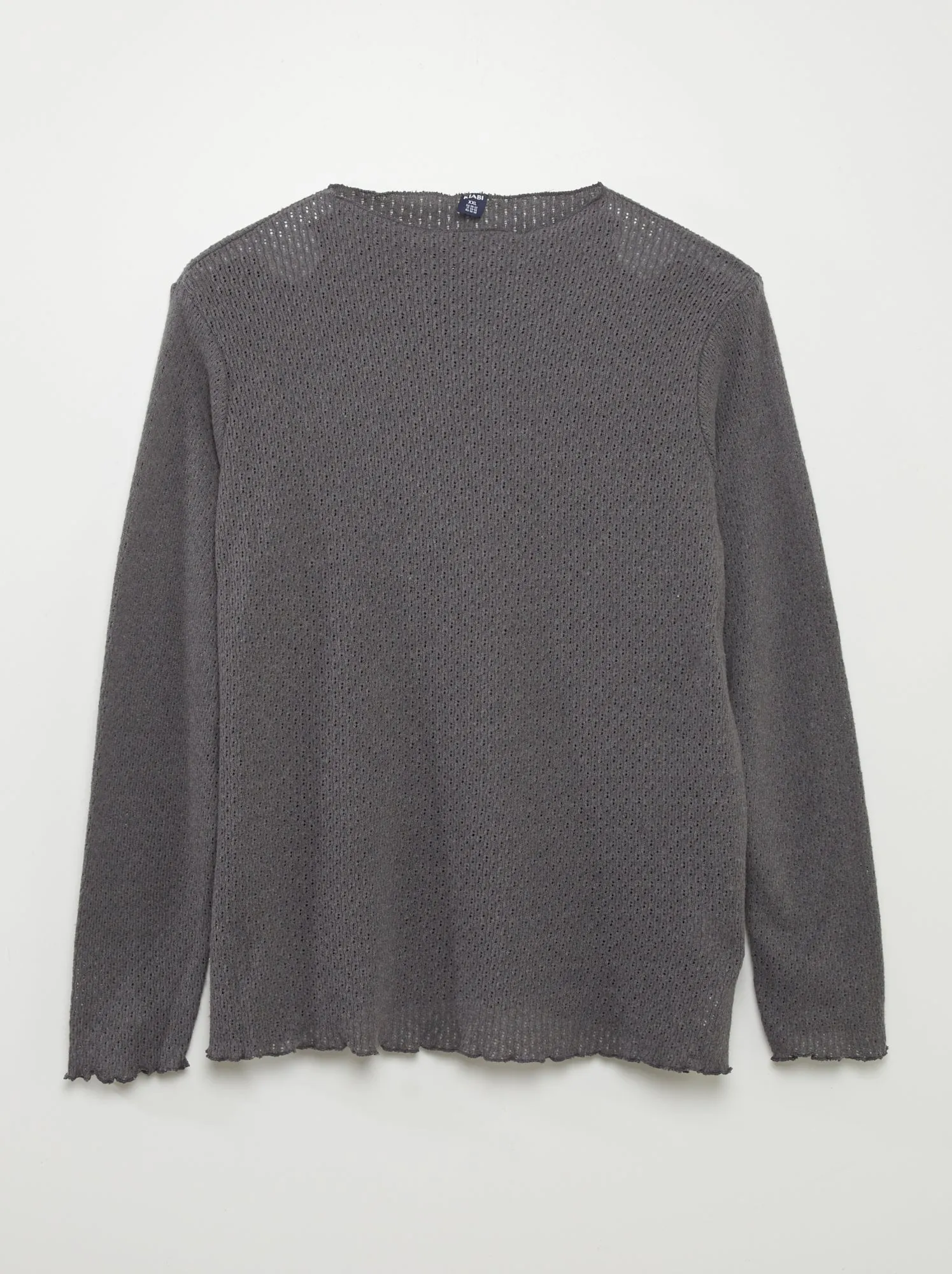 T-shirt in maglia traforata - GRIGIO