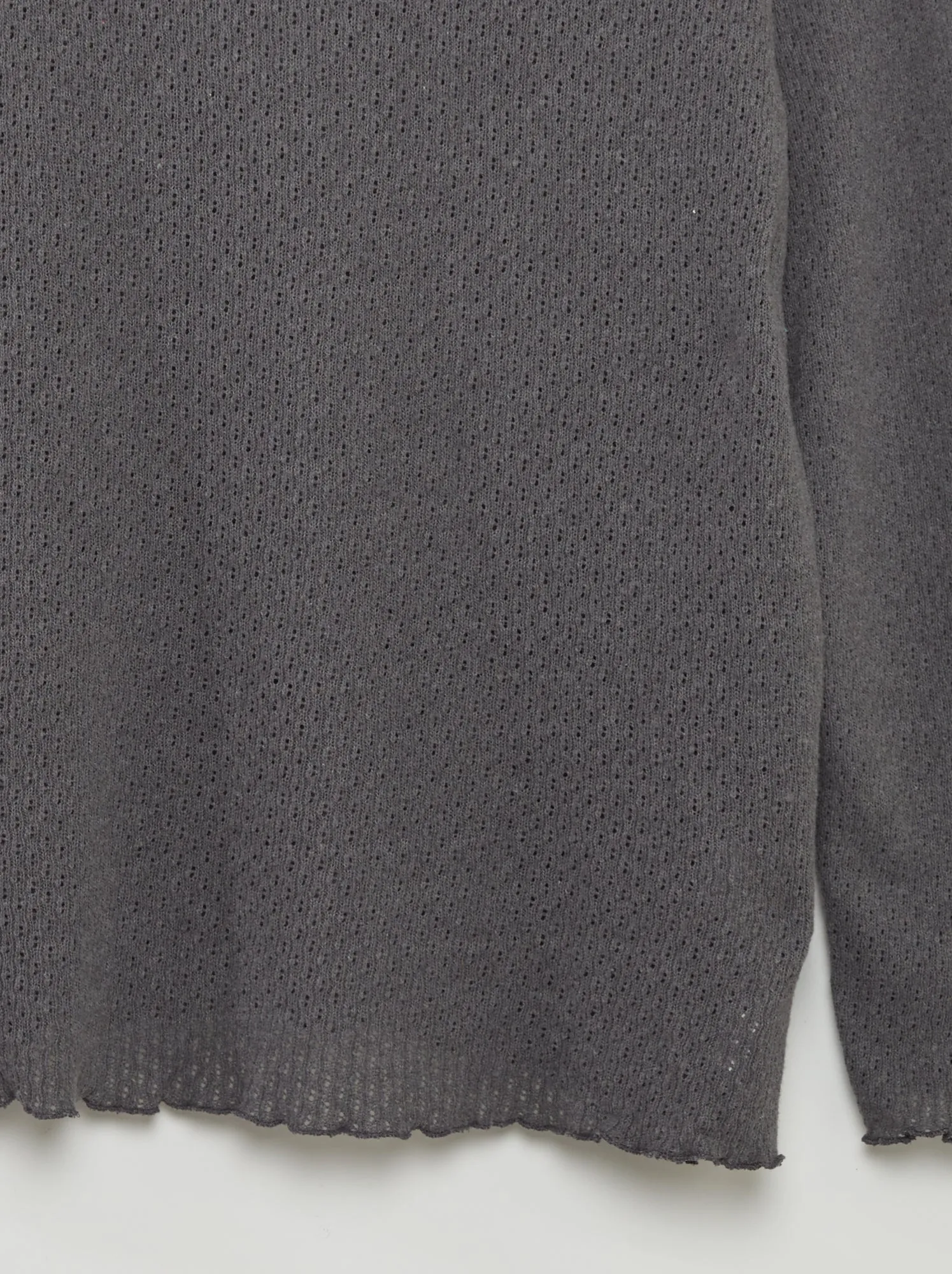 T-shirt in maglia traforata - GRIGIO