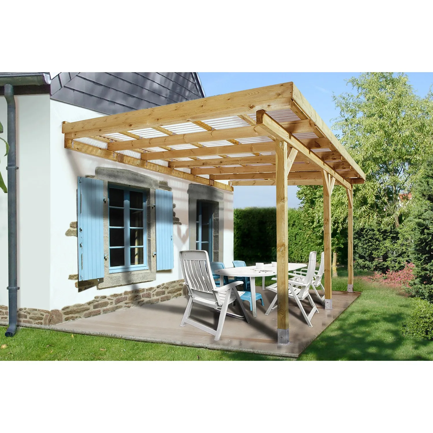 Tettoria per esterno Weka legno misura 4 514x306 cm