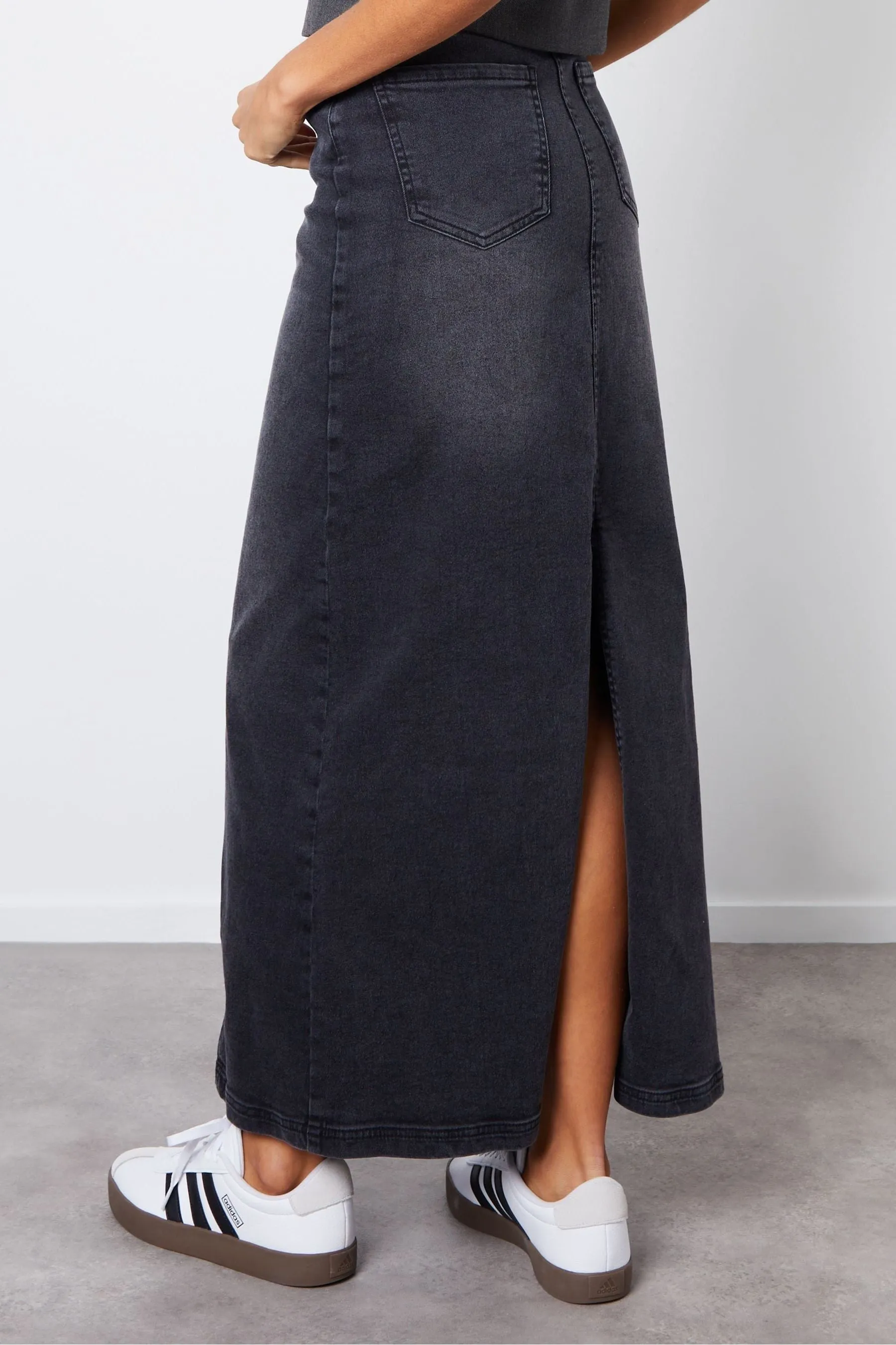 Threadbare - Gonna maxi con Denim e spacco sul retro