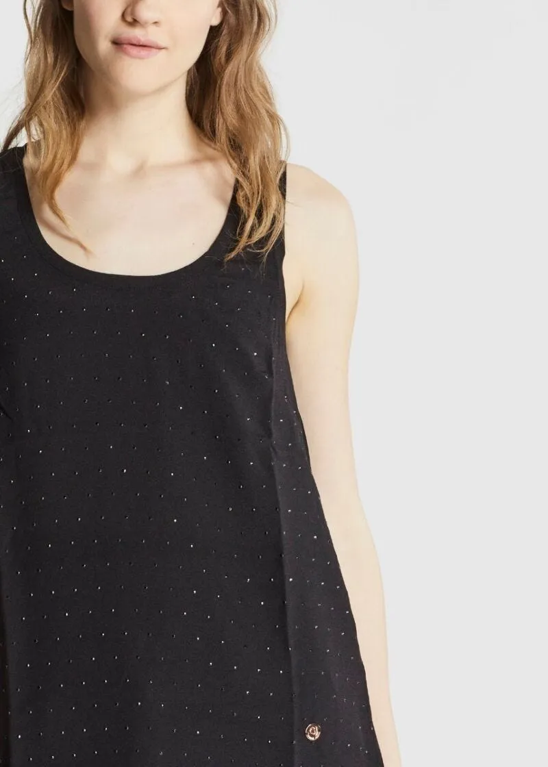 Top in georgette con borchie