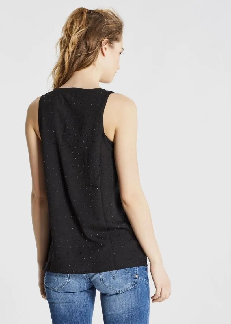 Top in georgette con borchie