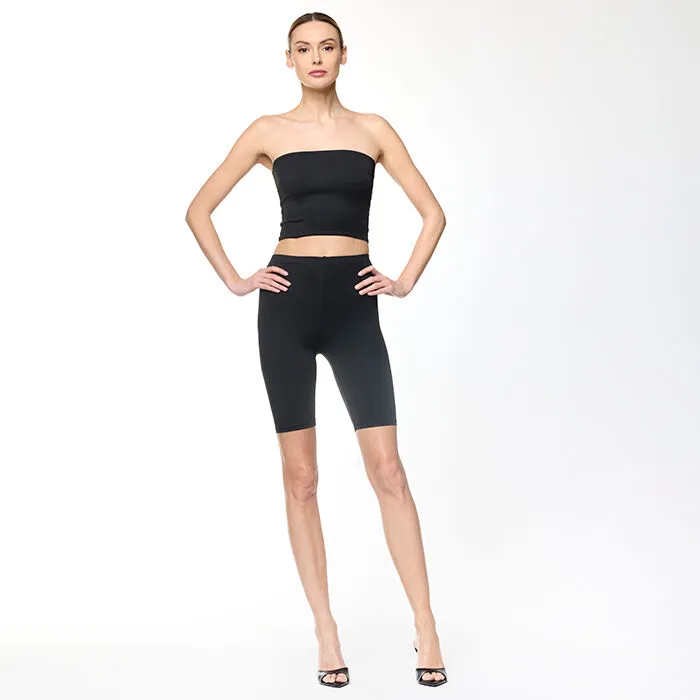 Top nero corto in lycra