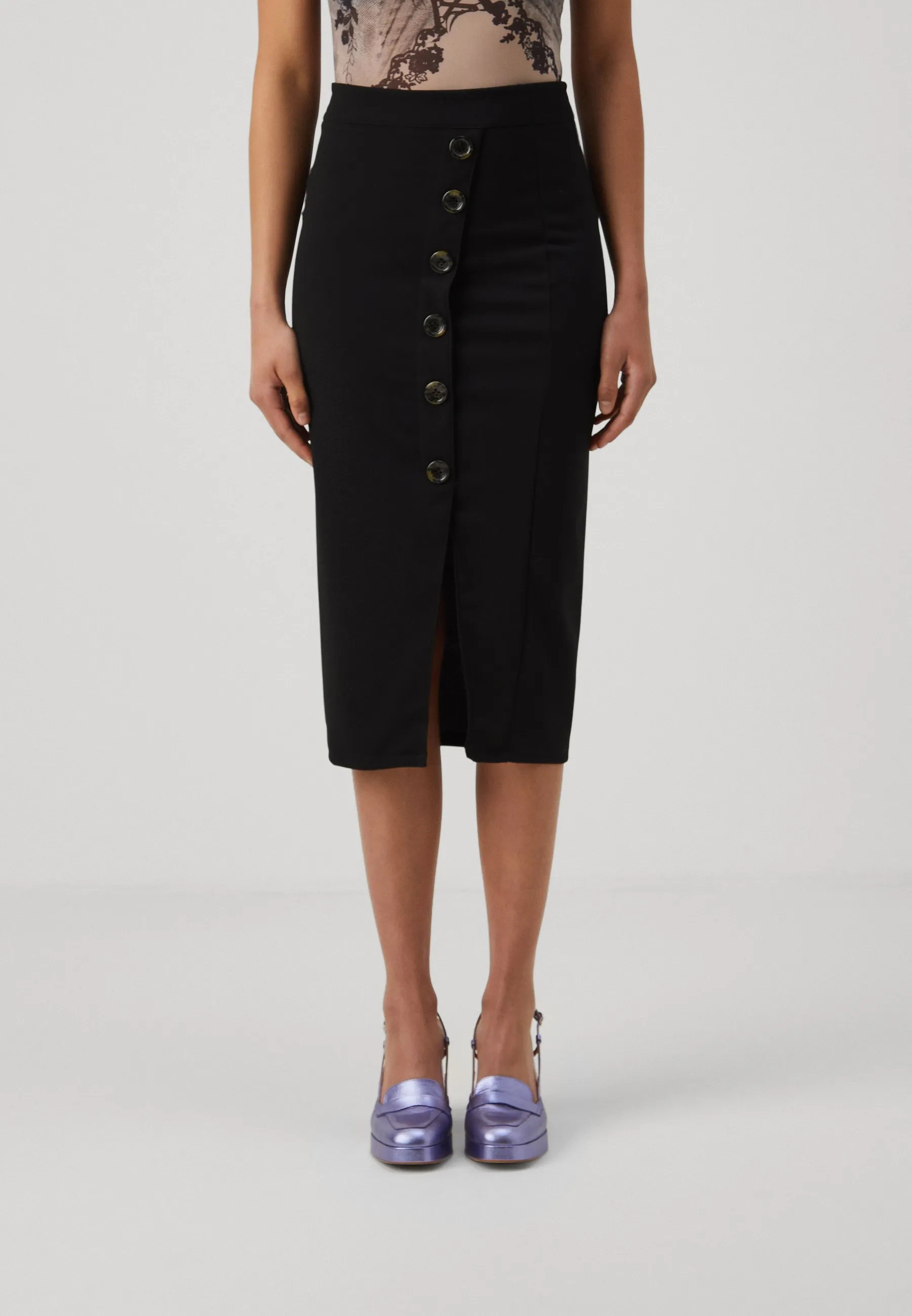 TORTOISE BUTTON SKIRT - Gonna a tubino