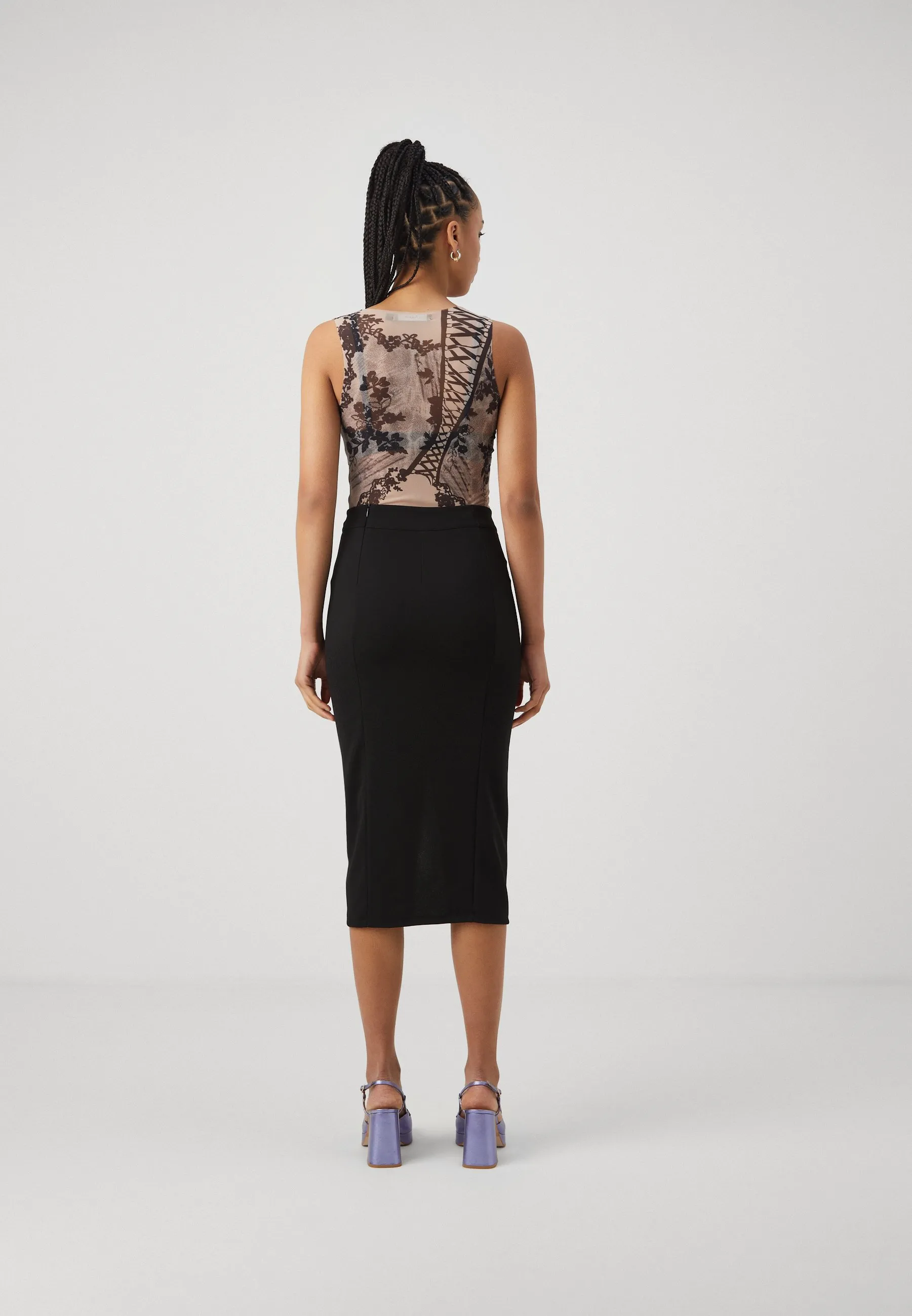 TORTOISE BUTTON SKIRT - Gonna a tubino