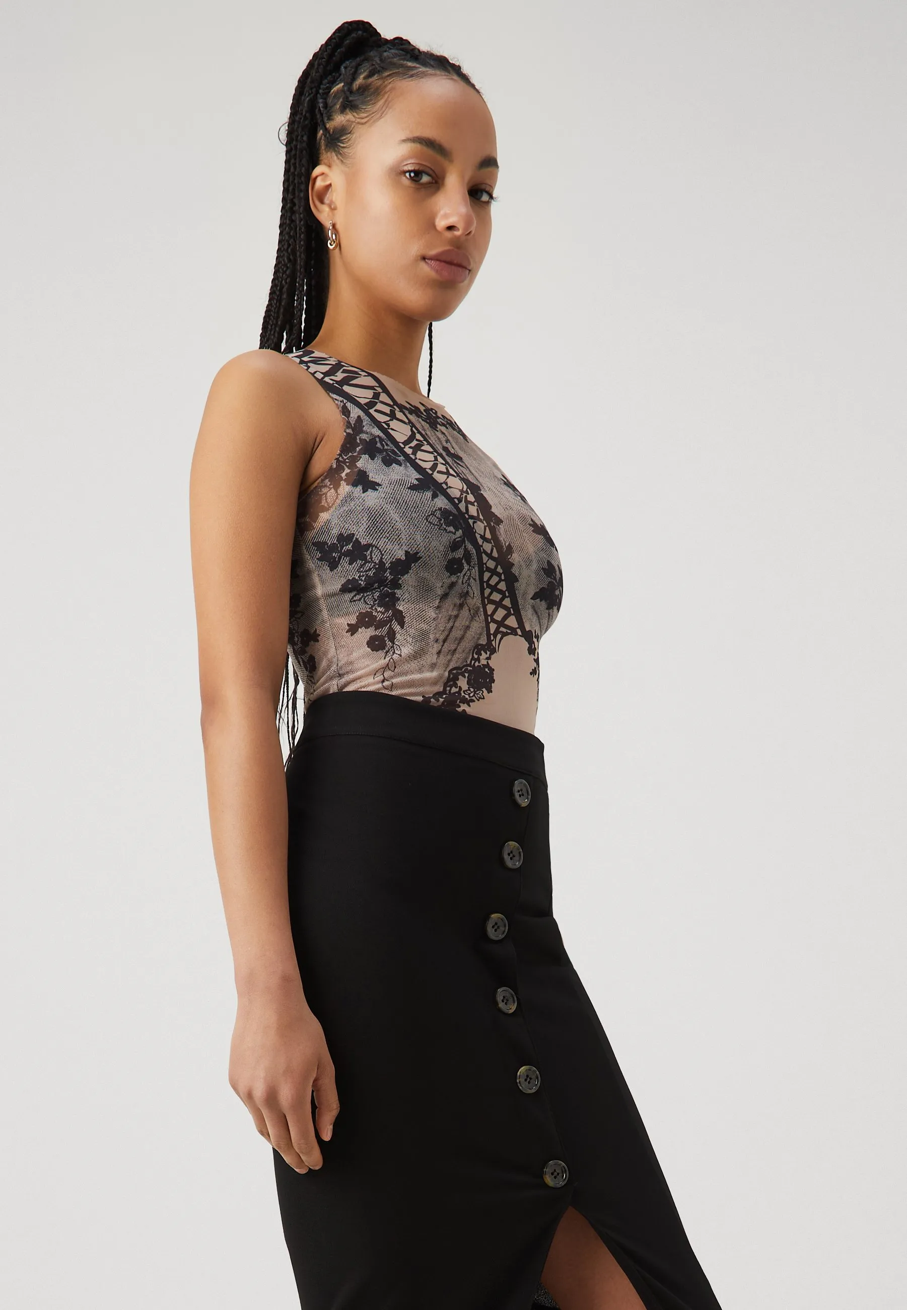 TORTOISE BUTTON SKIRT - Gonna a tubino