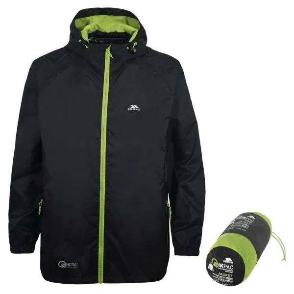 TRESPASS QIKPAC JACKET Black giacca impermeabile unisex