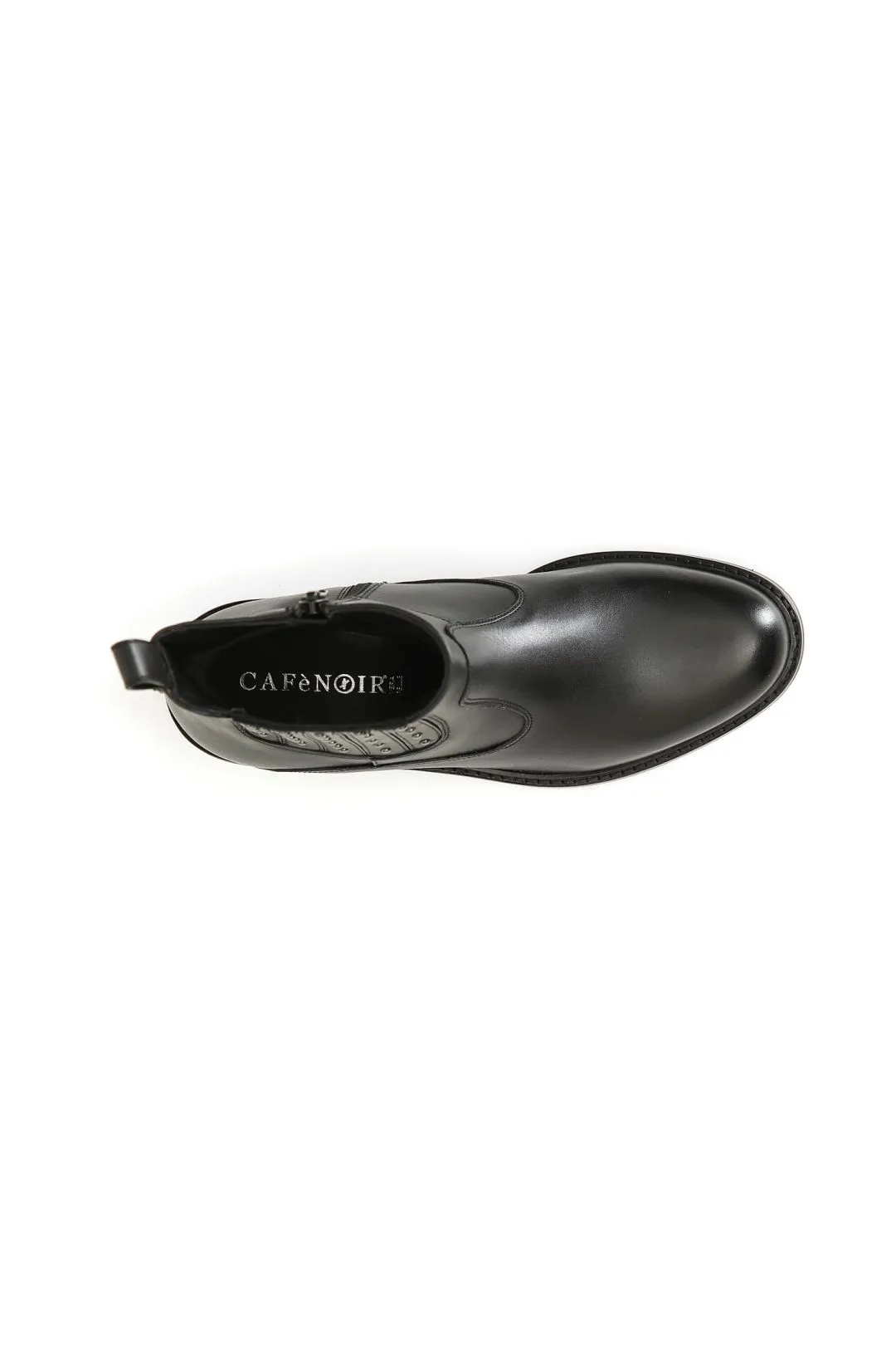 tronchetto in pelle con elastico e borchie nero