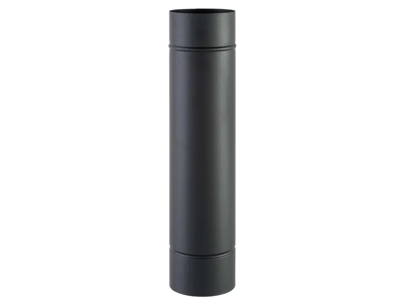 Tubo smaltato lineare porcellanato nero opaco L 50 cm Ø 13 cm