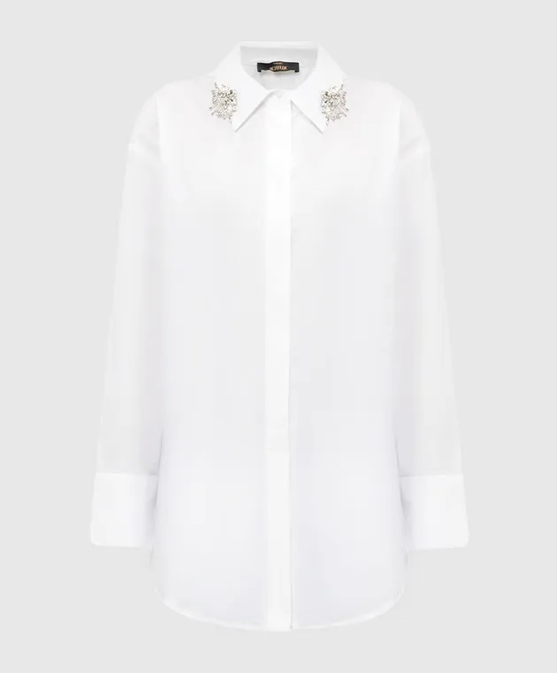 Twinset Actitude Blusa bianca con cristalli 242AP2130