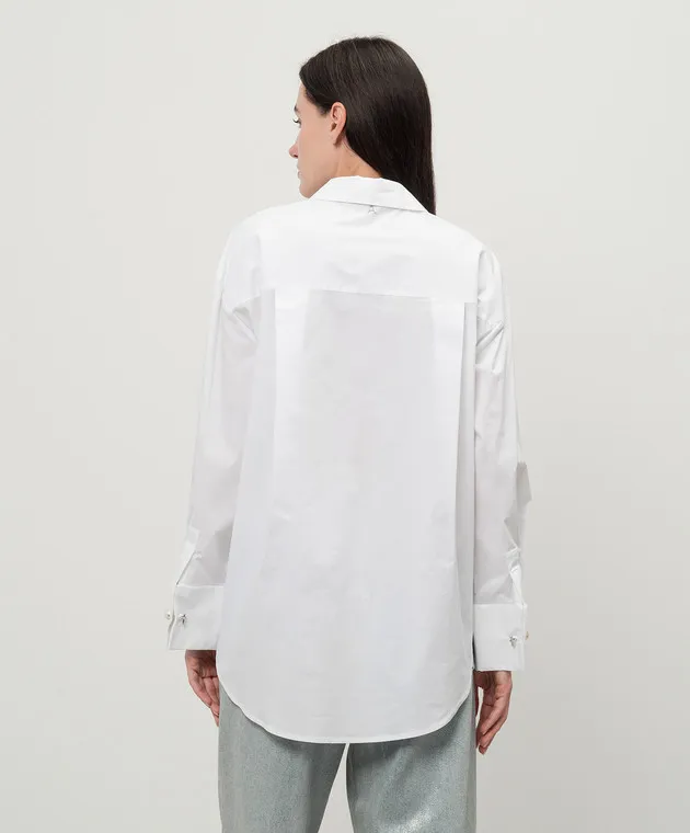 Twinset Actitude Blusa bianca con cristalli 242AP2130