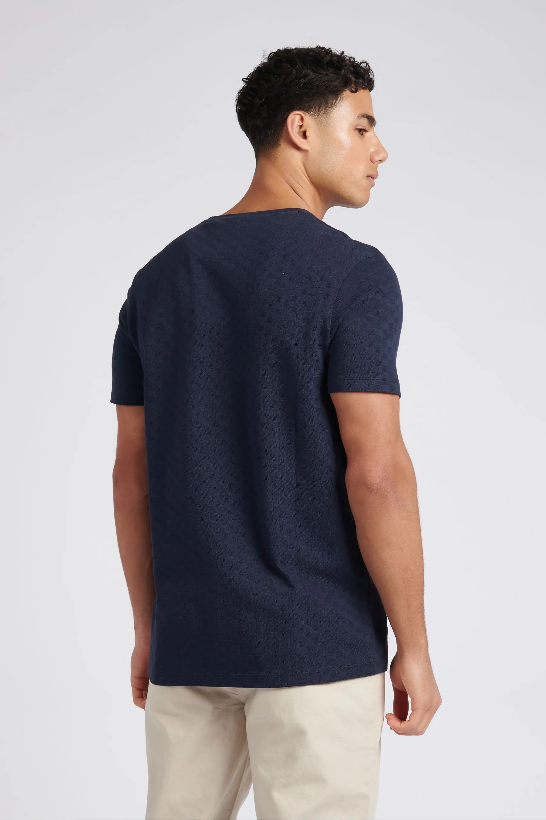 U.S. Polo Assn. Uomo Blu - T-shirt classica A quadri testurizzata