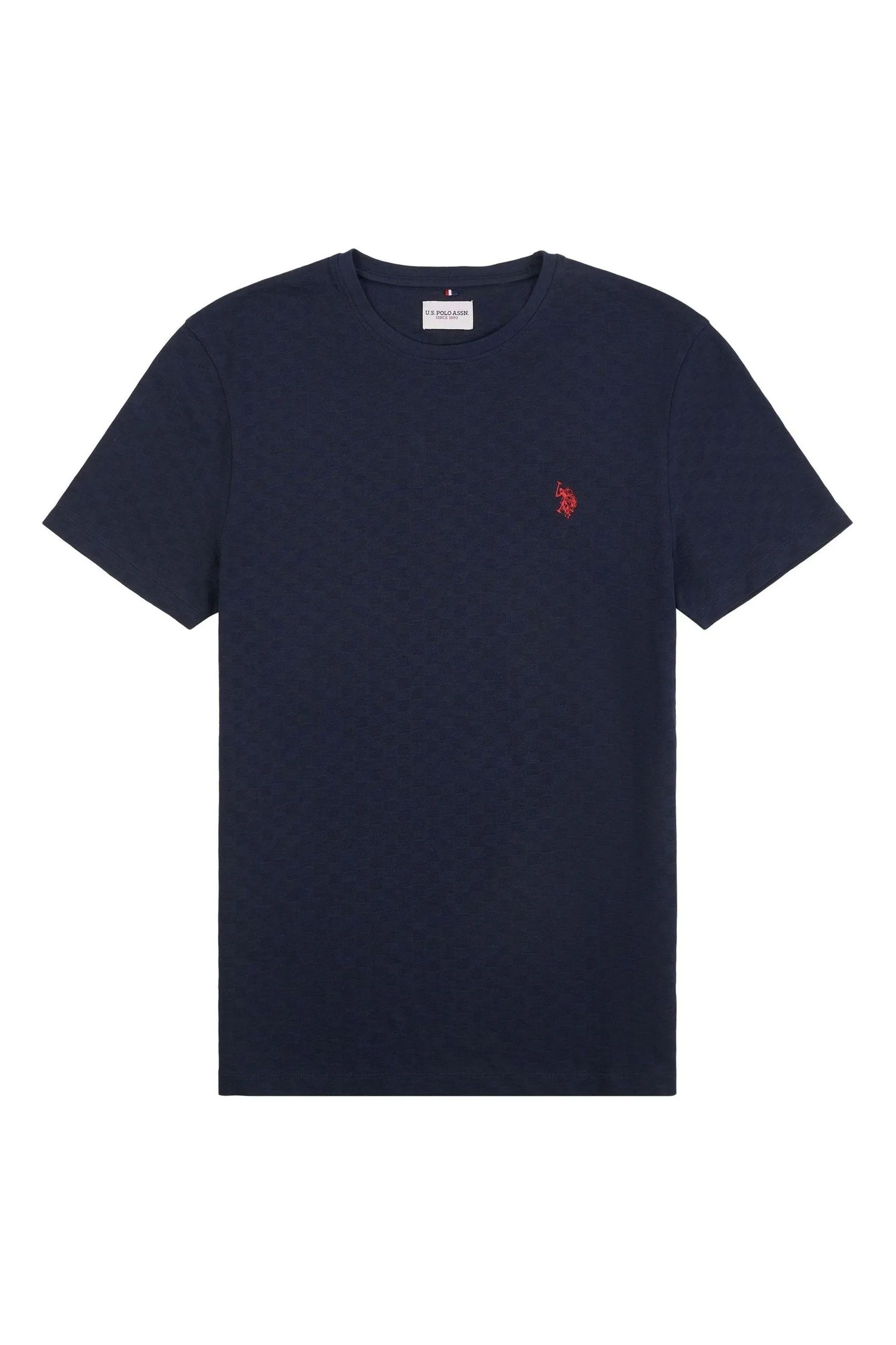 U.S. Polo Assn. Uomo Blu - T-shirt classica A quadri testurizzata