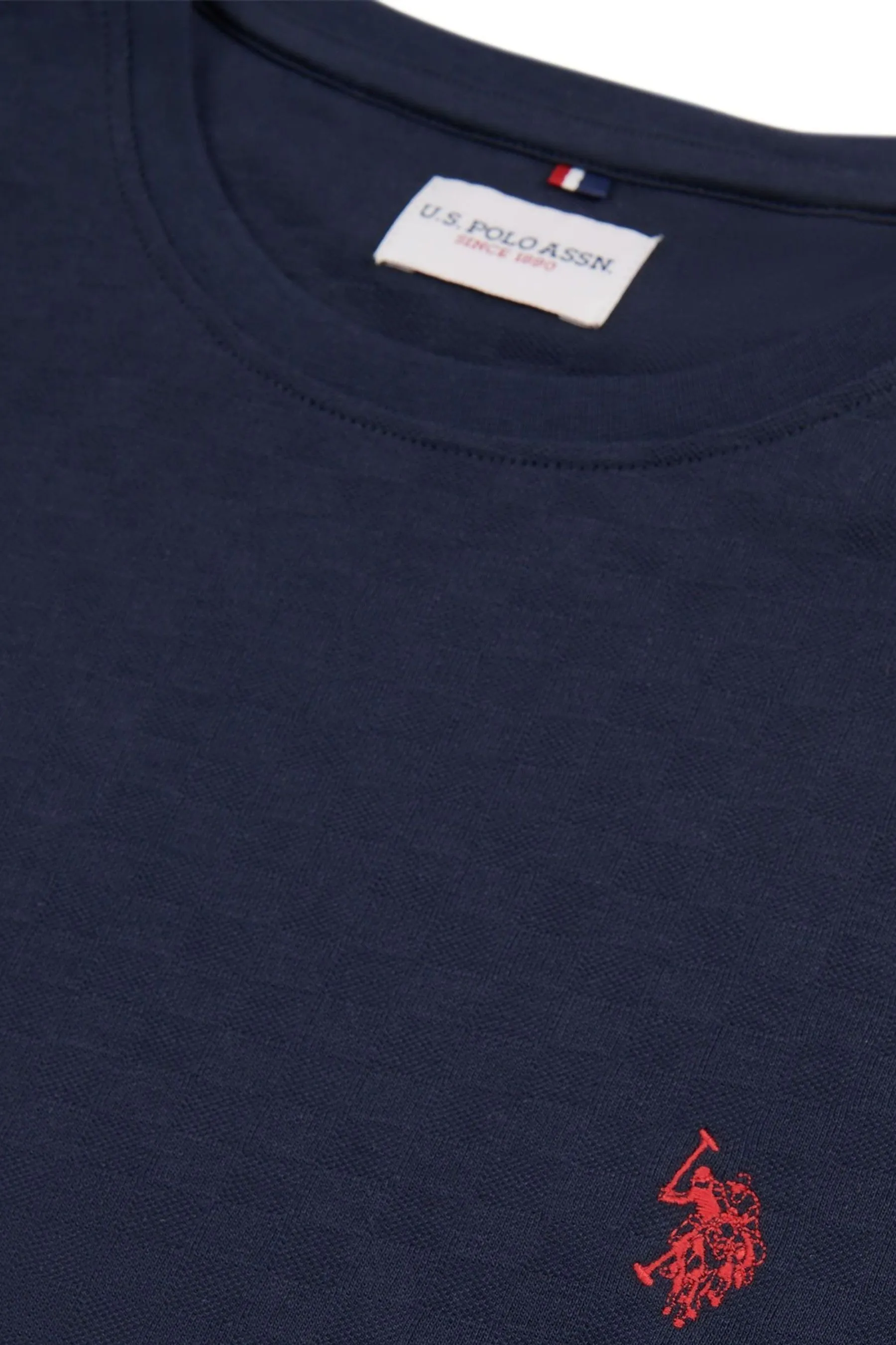 U.S. Polo Assn. Uomo Blu - T-shirt classica A quadri testurizzata