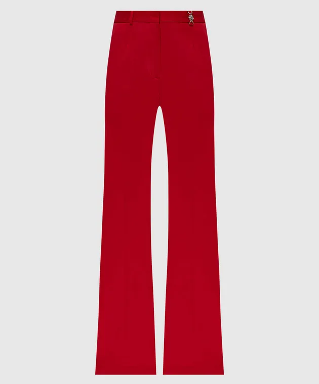 Versace Pantaloni a zampa di lana rossa 10131581A12258