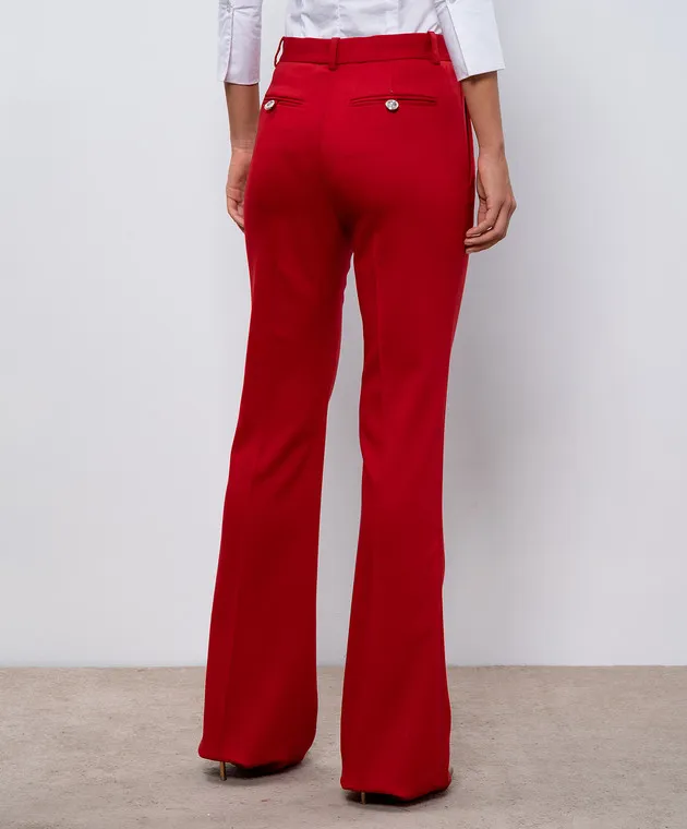 Versace Pantaloni a zampa di lana rossa 10131581A12258
