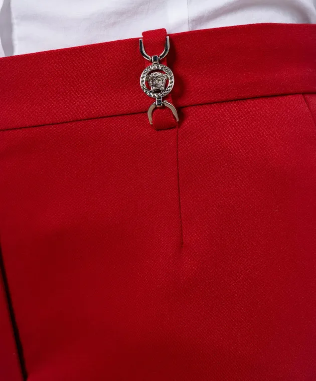 Versace Pantaloni a zampa di lana rossa 10131581A12258