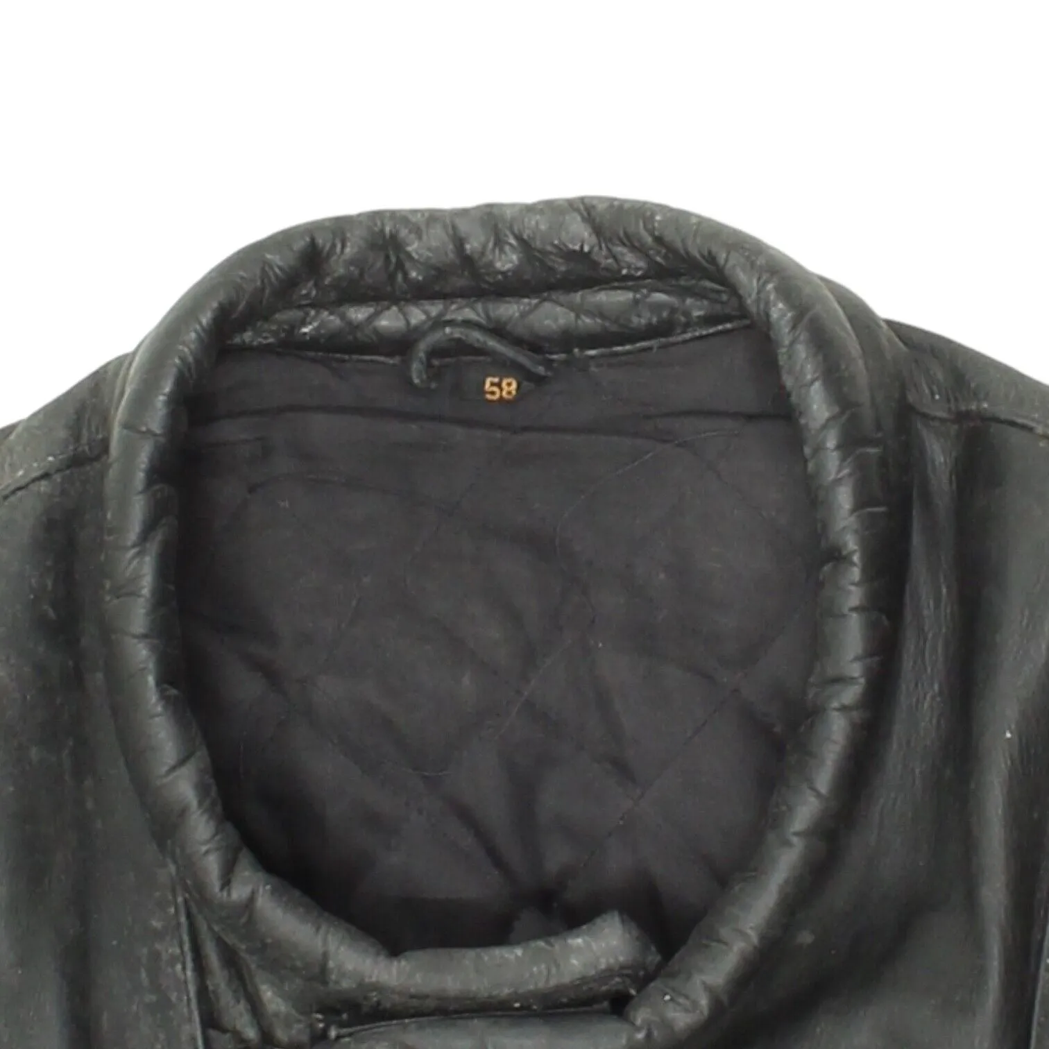 Vintage Mens Black Heavyweight Leather Motorcycle Jacket | Padded Biker Gear VTG