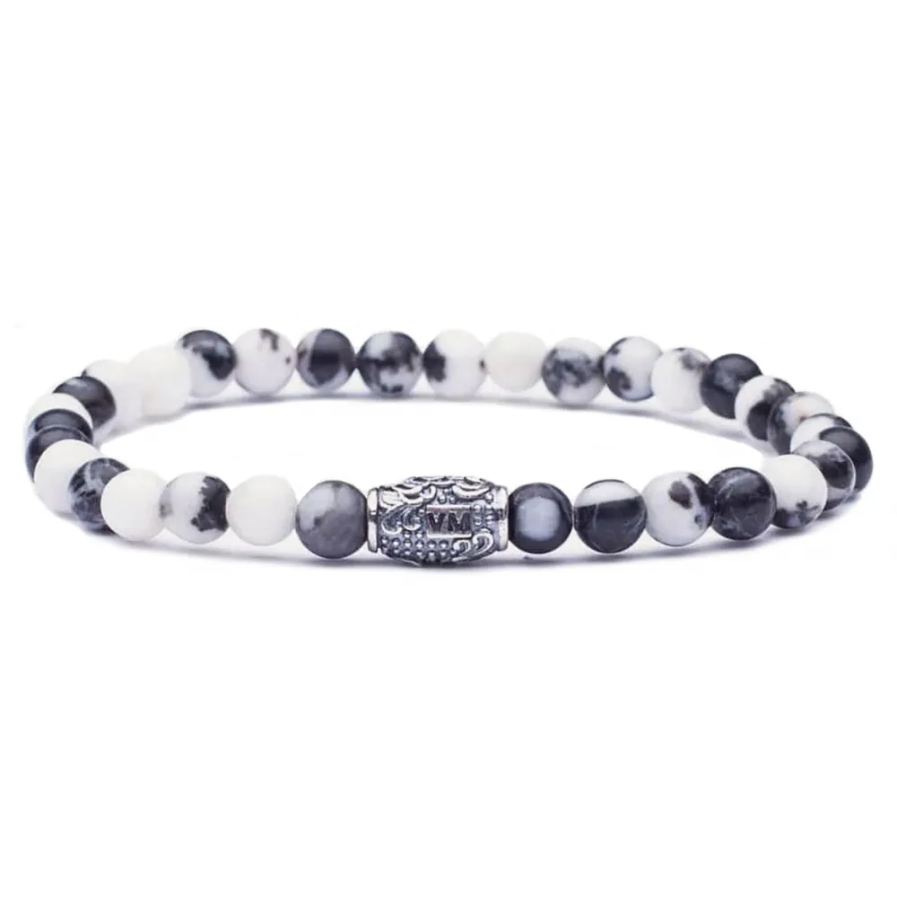 Viola Milano - Bracciale con Pietre Preziose da 6 mm - Sfumature di Grigio - Handmade in Italy - Luxury Exclusive Collection