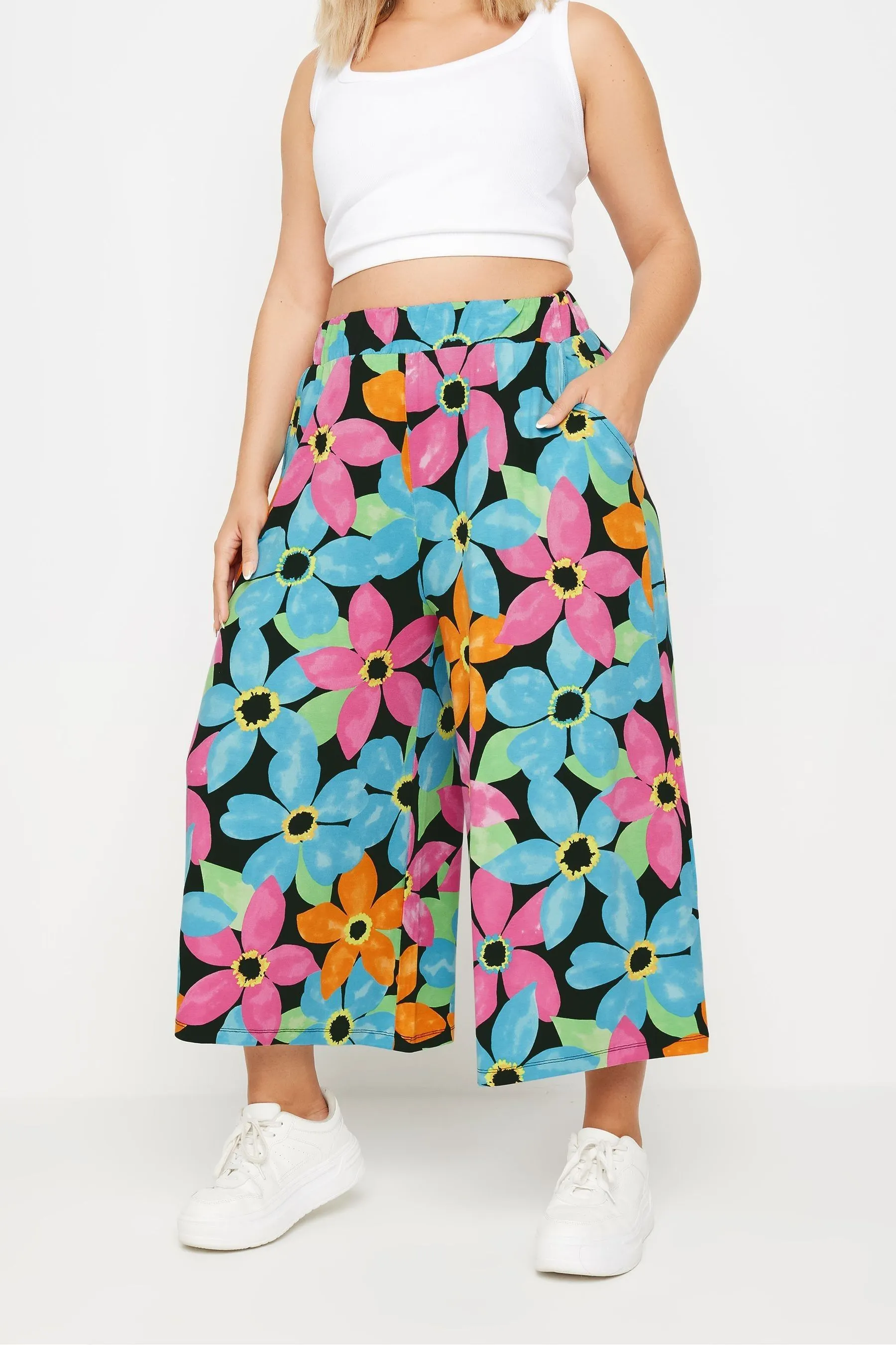 Yours Curve Floreale Stampa - Gonna pantalone al polpaccio