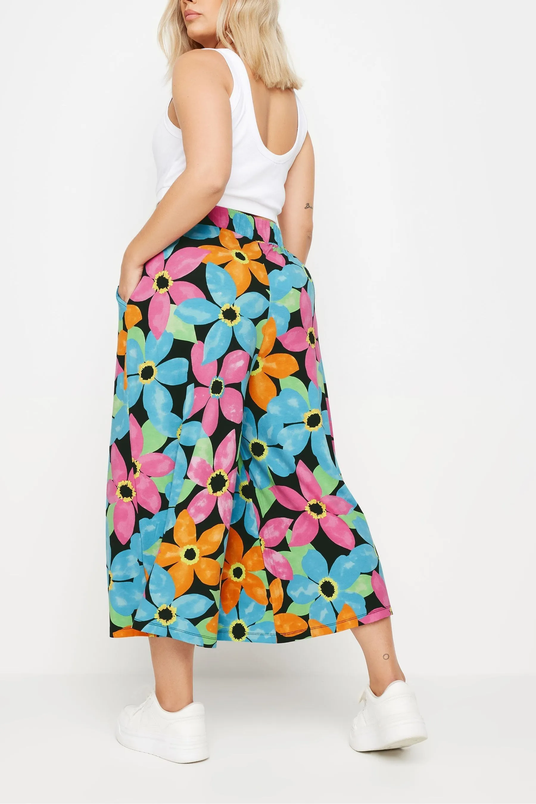 Yours Curve Floreale Stampa - Gonna pantalone al polpaccio