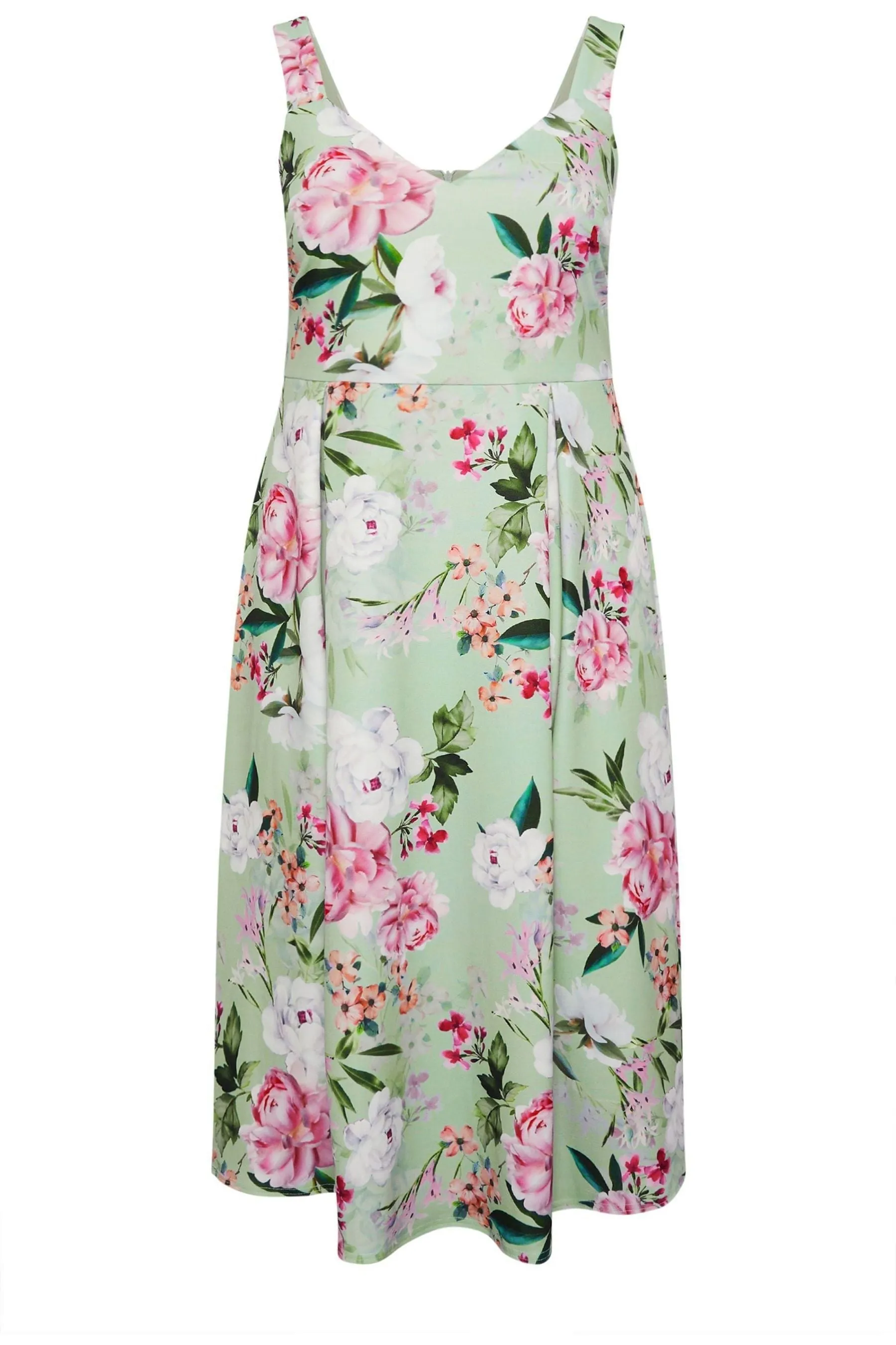 Yours Curve London - Abito con scollo A pieghe e scollo a cuore