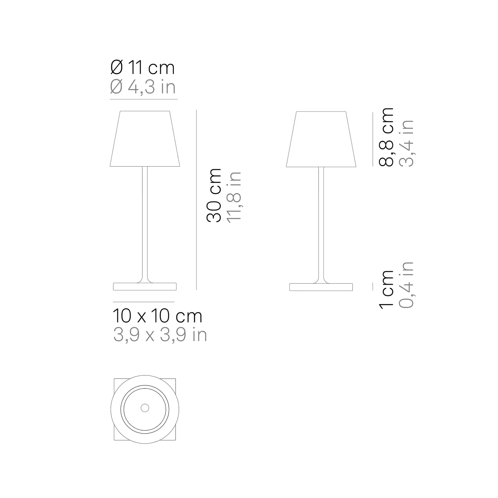 Zafferano Poldina mini lampada ricaricabile in rame