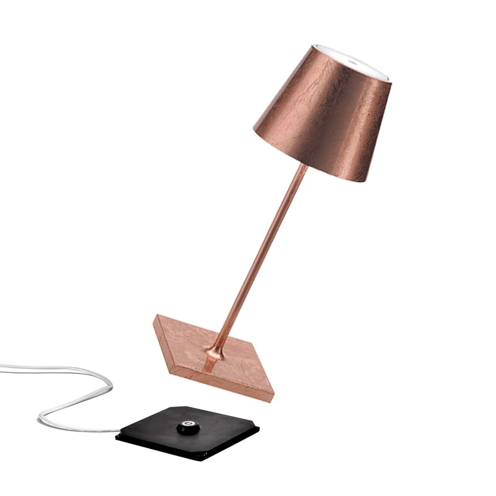 Zafferano Poldina mini lampada ricaricabile in rame